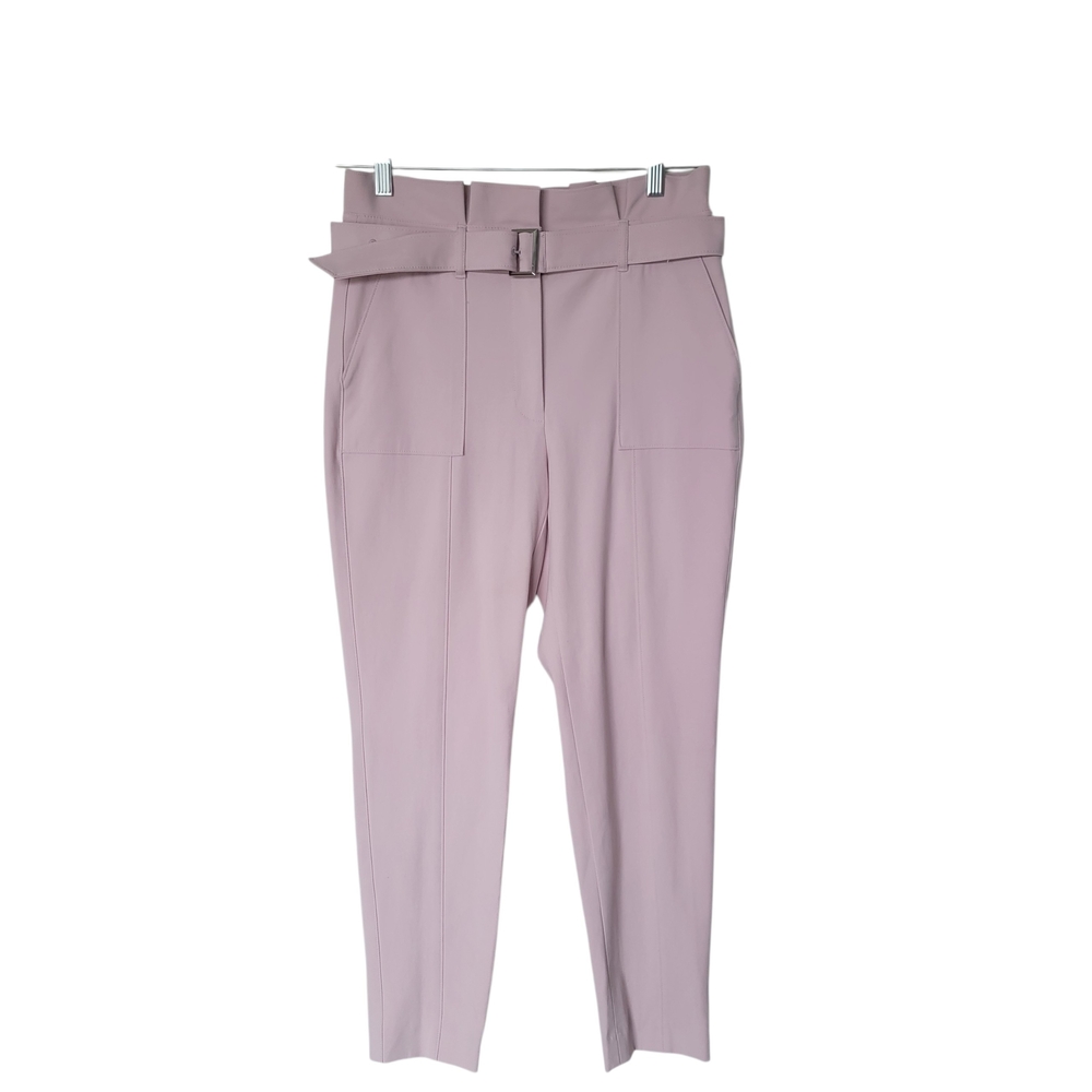 White House Black Market Women's Mauve Belted Trousers - Picture 2 of 11